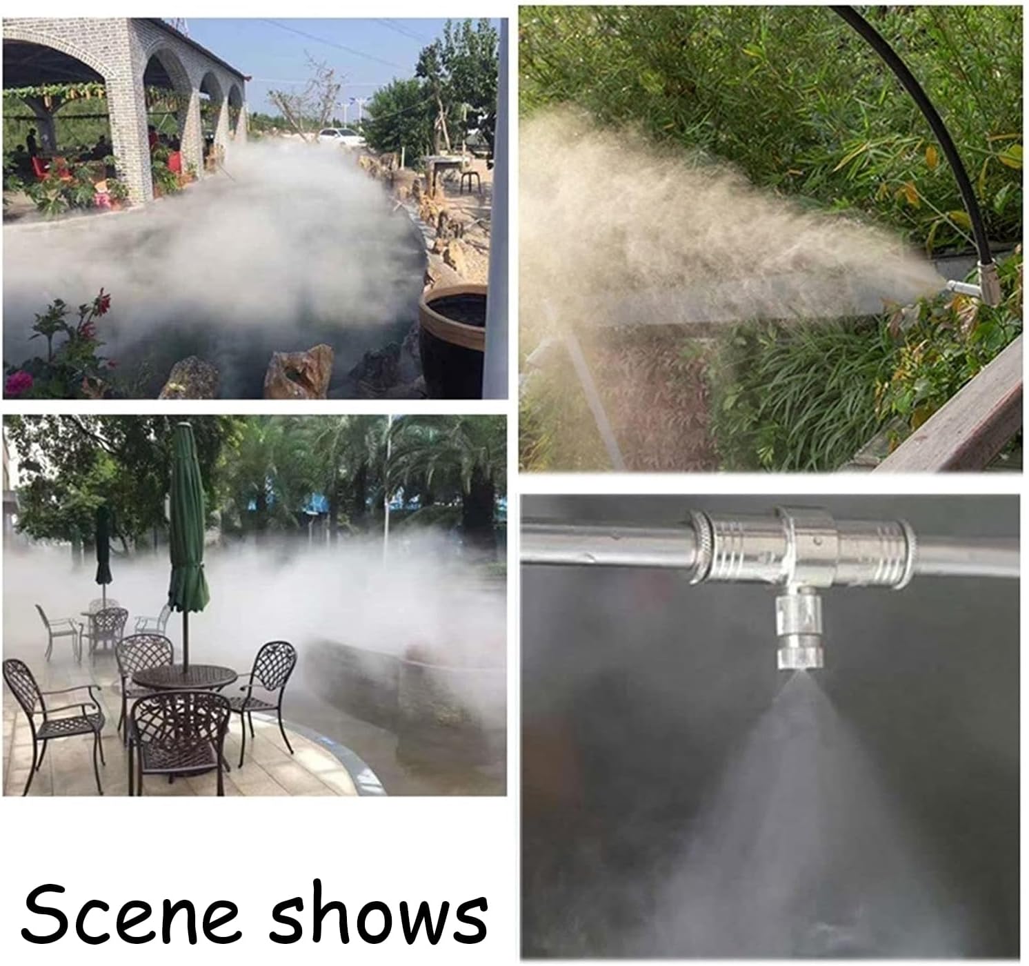 Boquillas de nebulización, rociadores de patio para refrigeración al aire libre, sistema de enfriamiento por nebulización, cabezal rociador