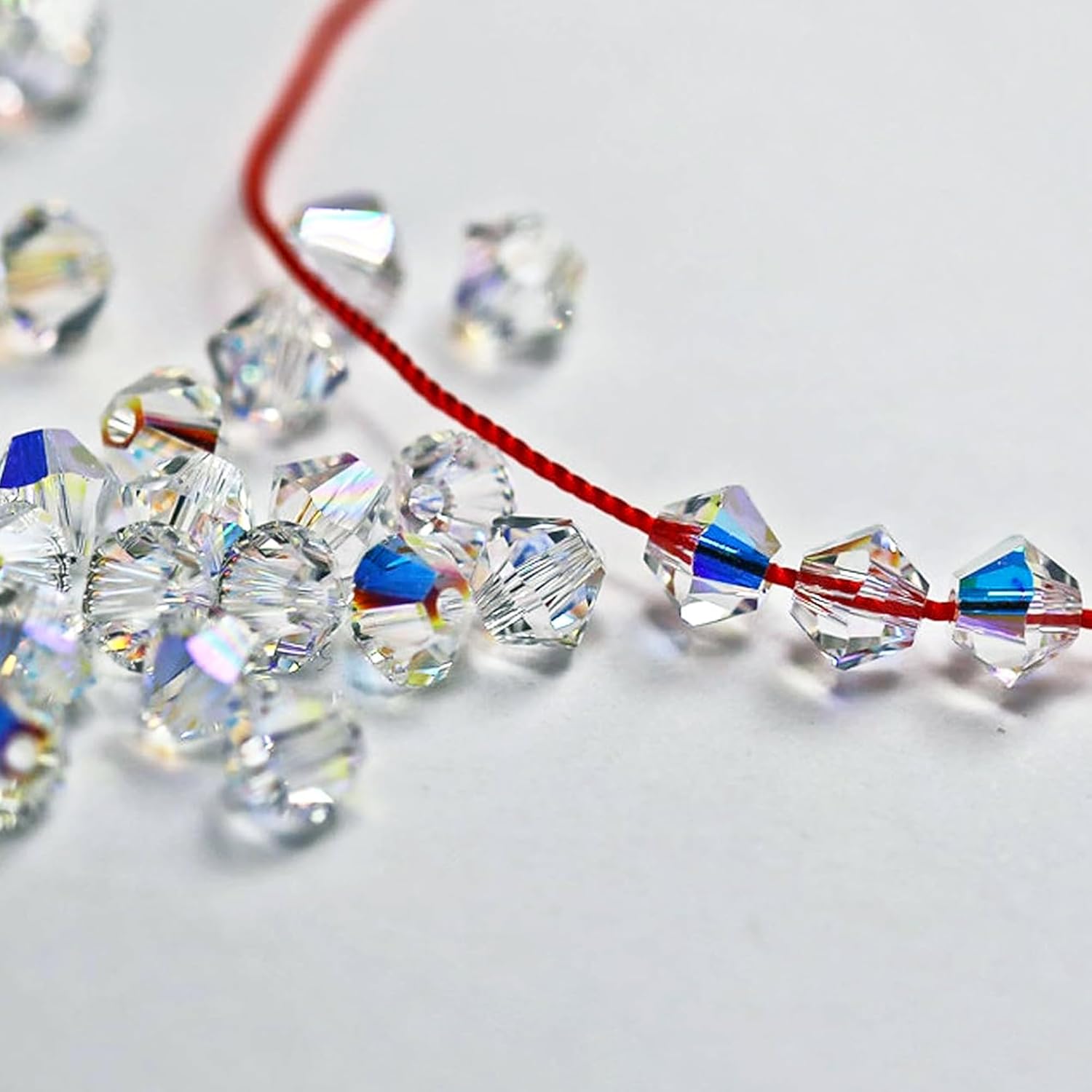 Cuentas de cristal de bicona, cuentas de cristal AB transparentes facetadas, cuentas espaciadoras sueltas a granel para manualidades, pulseras,