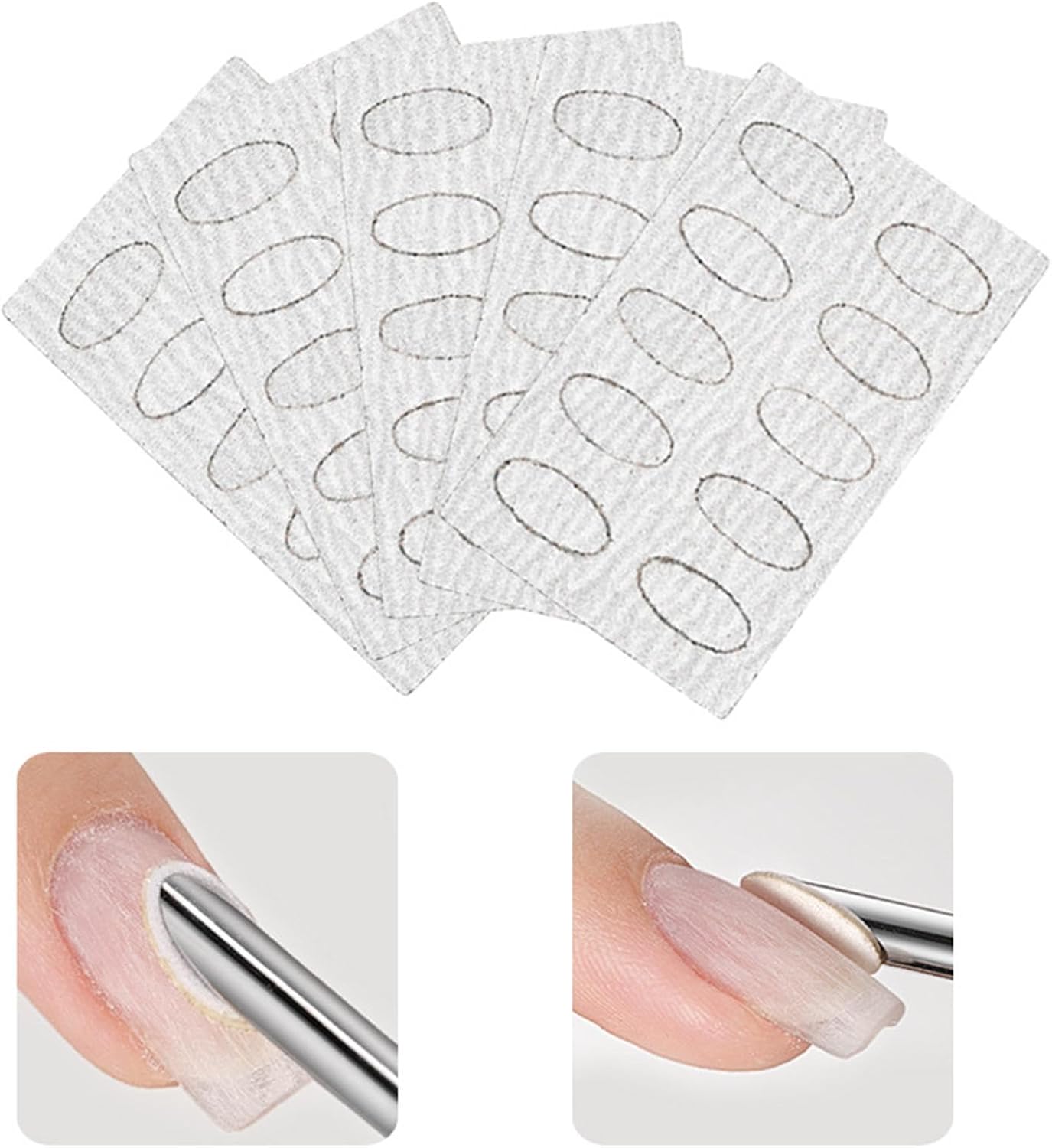 50 piezas de papel de lija autoadhesivo, papel de lija para recortar limas de escamas, papel de lija prepulido, empujador de uñas de repuesto para
