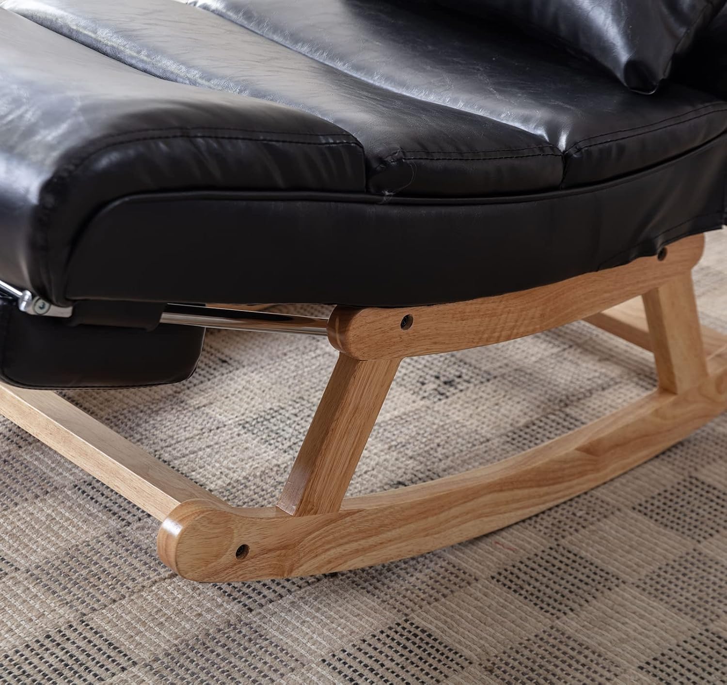 Kurhwyss Mecedora moderna para guardería, silla mecedora tapizada con reposapiés plegable, cómoda silla de descanso con reposacabezas y almohada