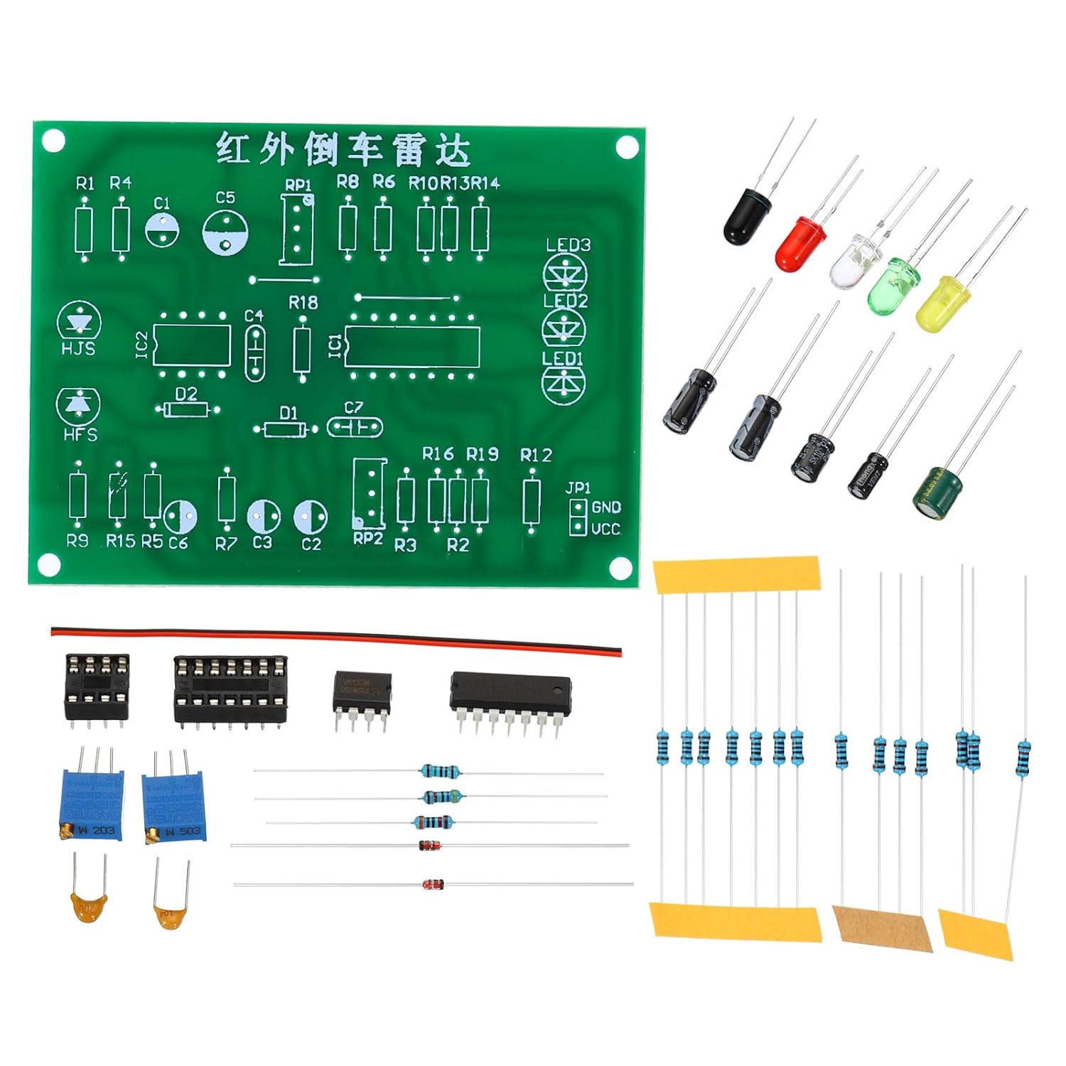 PATIKIL Junta de práctica de soldadura, 1 juego de electrónica kit prototipo placa PCB DIY circuito de soldadura infrarrojo inversión SMDSMT para