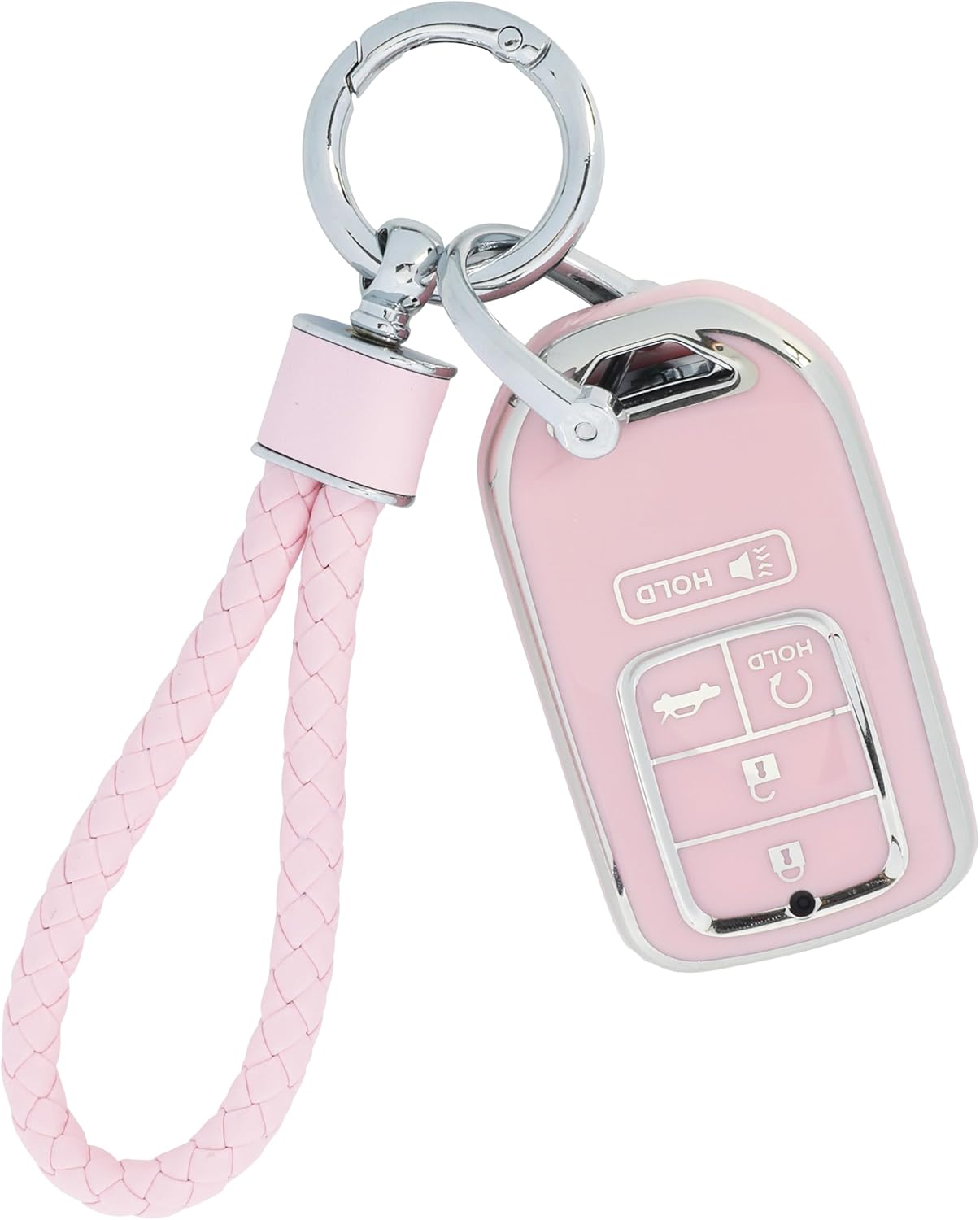 Zlirfy Funda para llavero de automóvil, accesorios de automóvil, protección de TPU suave, funda para llave con llavero para mujer, protección