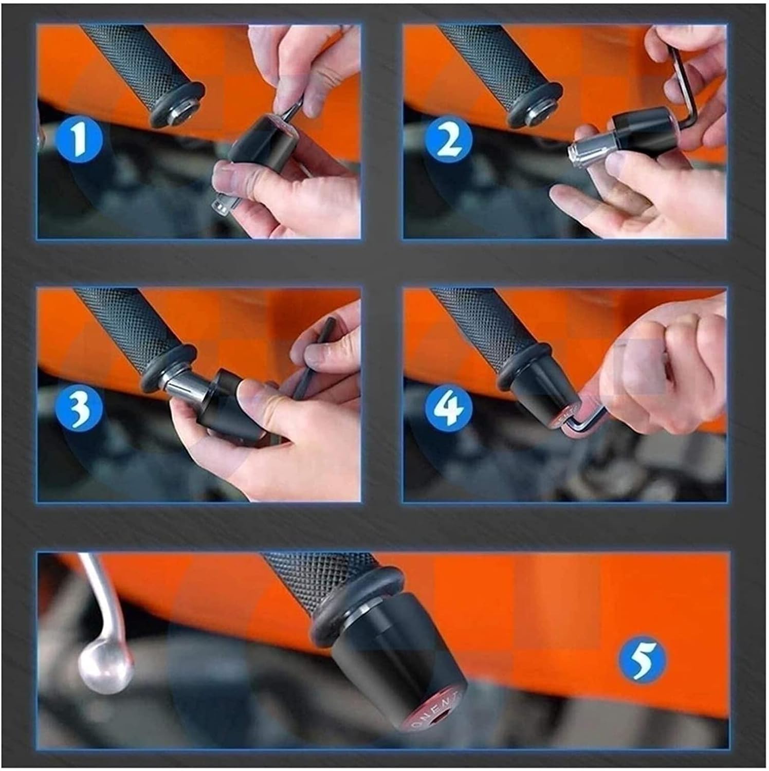 Tapa de extremo de mango de motocicleta compatible con Kawasaki Ninja H2R 2015-2018 – Tapón de extremo para manillar de motocicleta