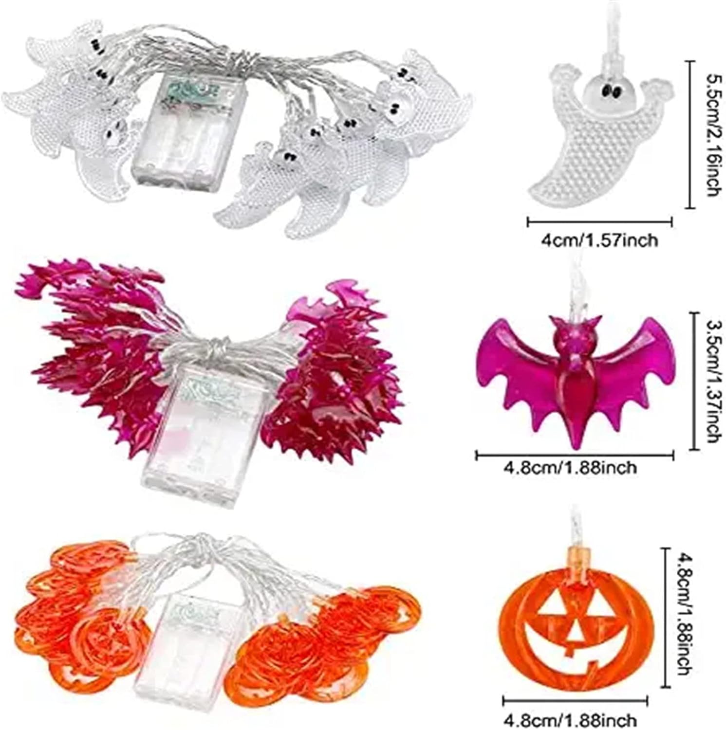 Luces de Halloween, decoraciones de Halloween, luces LED de fantasma, calabaza para decoración de Halloween, interiores y exteriores, fiesta de