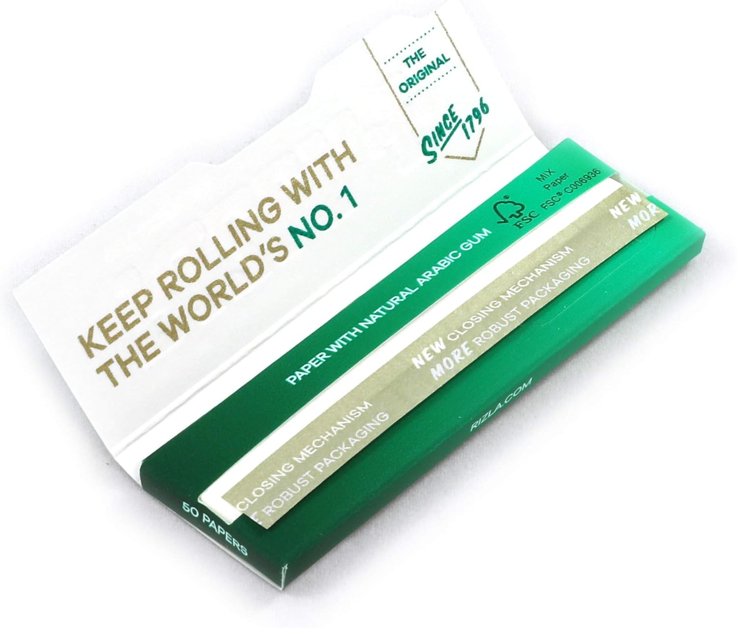 5-Booklets Rizla Green – Papel de liar para cigarrillos finos medianos