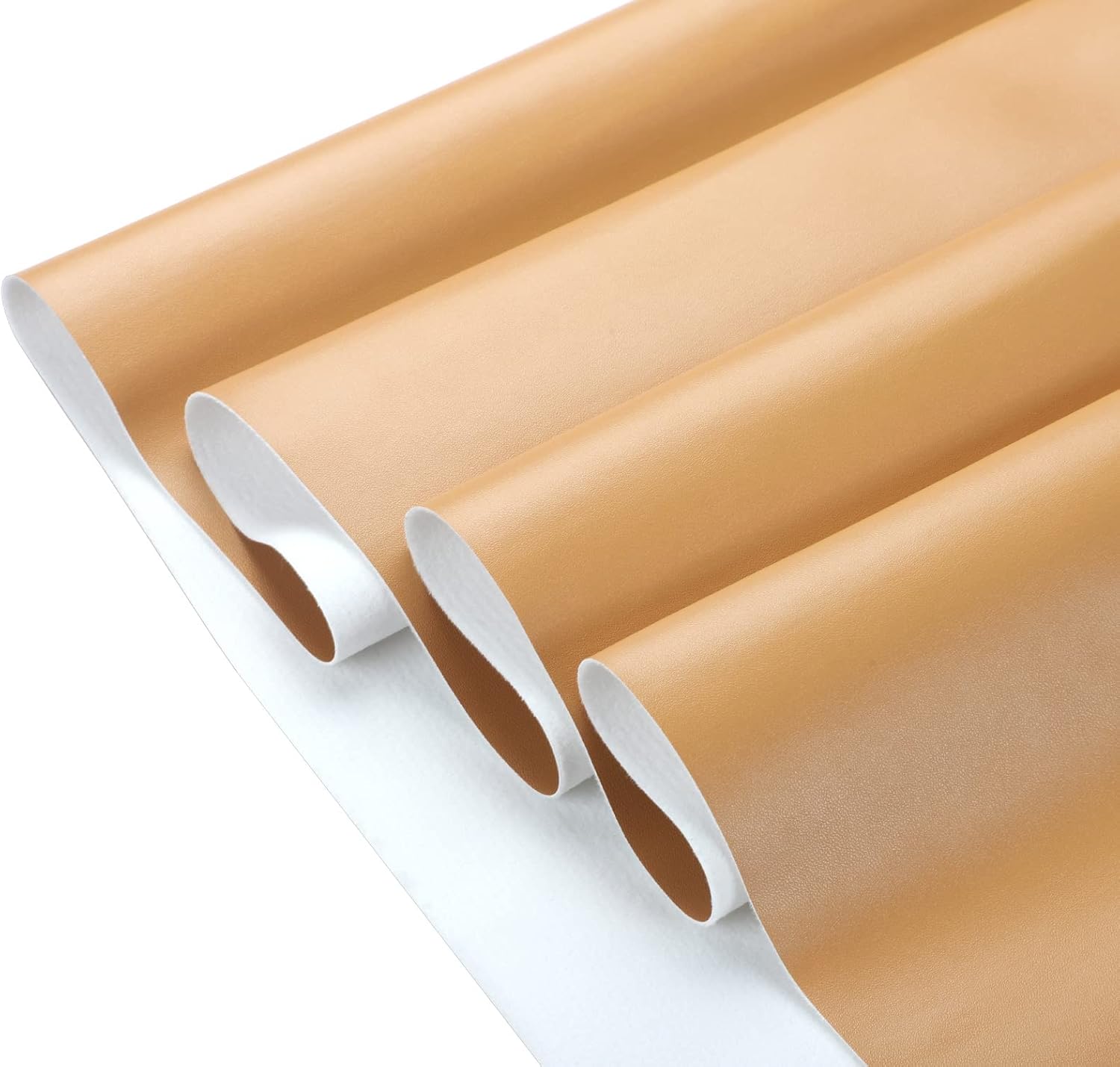 Picheng Hojas de cuero sintético de vinilo tela de piel sintética suave marrón claro, impermeable, 54 x 36 pulgadas, tapicería de vinilo suave para