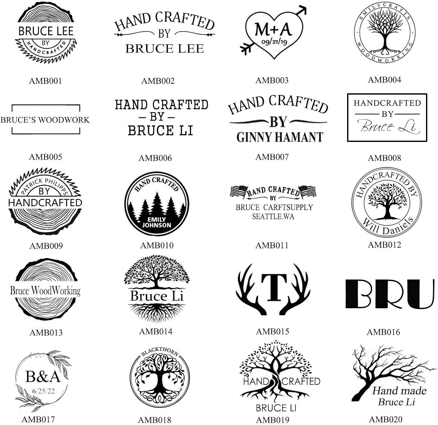 Hierro de marca de madera personalizado, diseño de logotipo de sello ardiente personalizado para marca de hierro hecho a mano (moldes de cobre
