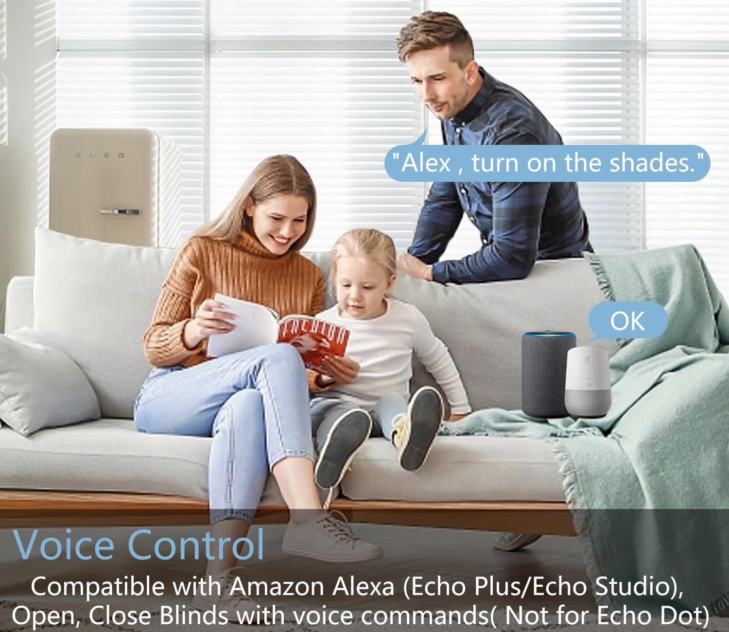 Zigbee – Motor de persianas enrollables recargables para tubo de 1.496 pulgadas1.772 pulgadas, persianas motorizadas compatibles con Alexa