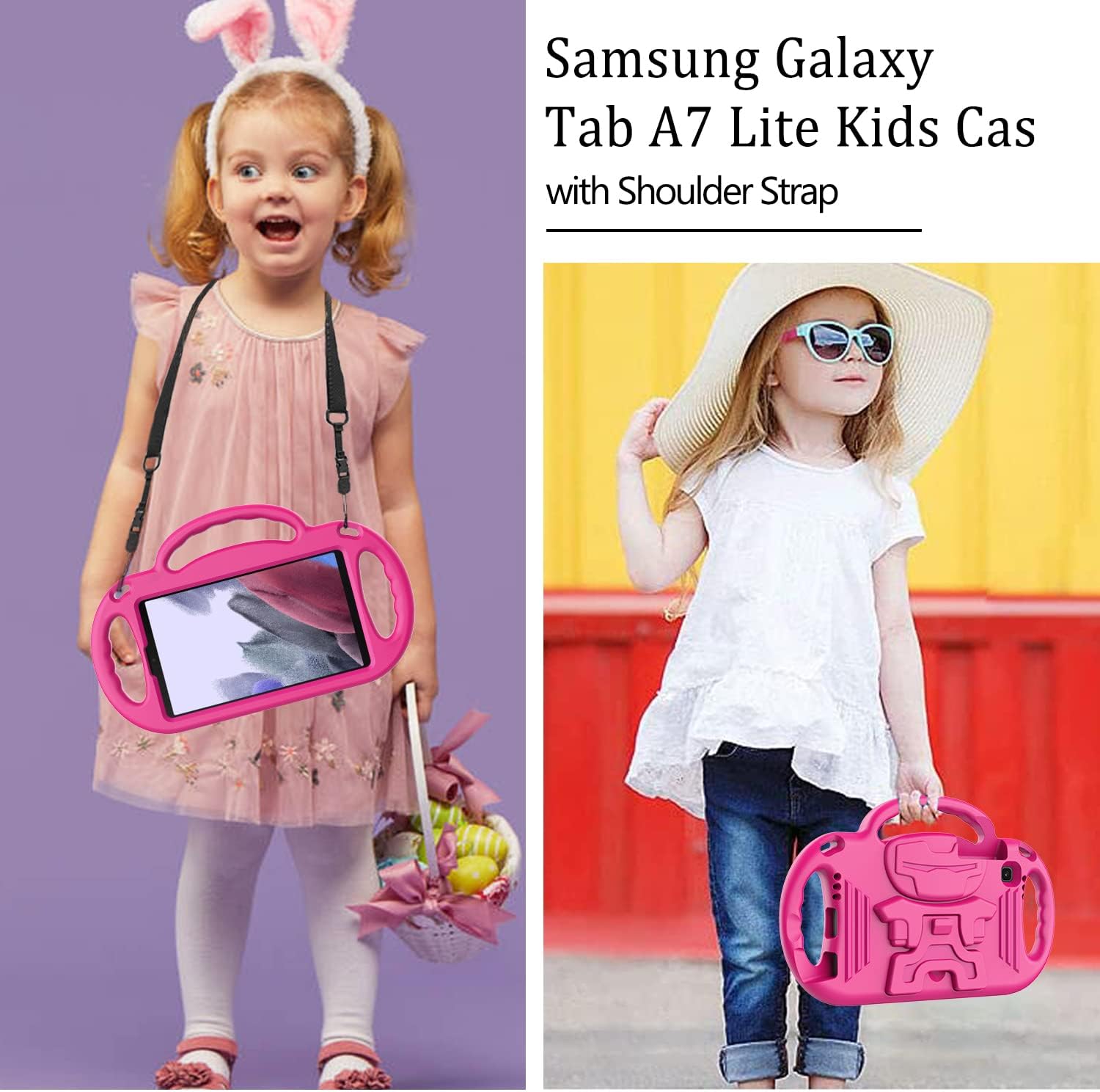 LTROP Funda para niños para Samsung Galaxy Tab A7 Lite de 8.7 pulgadas 2021 (SM-T220T225T227), Galaxy Tab A7 Lite funda para niños, con correa para
