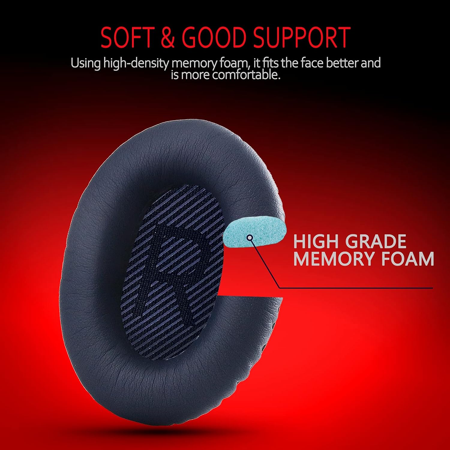 Krone Kalpasmos – Almohadillas de repuesto de alta calidad para auriculares Bose, compatible con Bose QuietComfort 35 ii QC35 QC25 QC2 QC15 Ae2 Ae2i