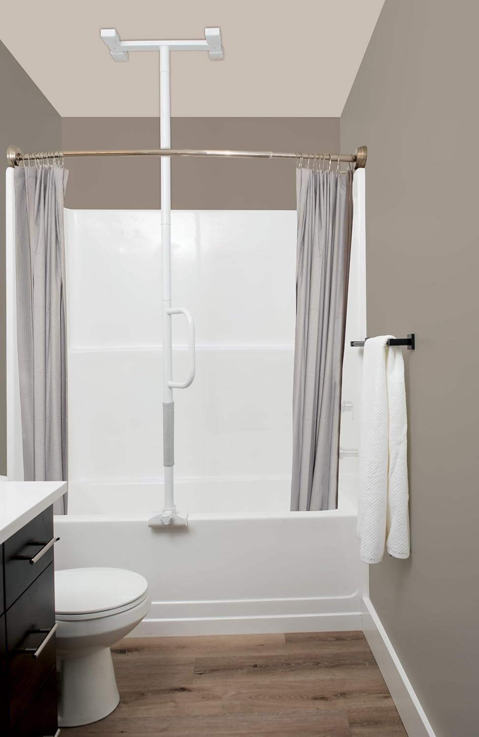 Able Life Barra de agarre universal para bañera a techo, mango de bañera ajustable, poste de transferencia para bañeras, barandillas de seguridad