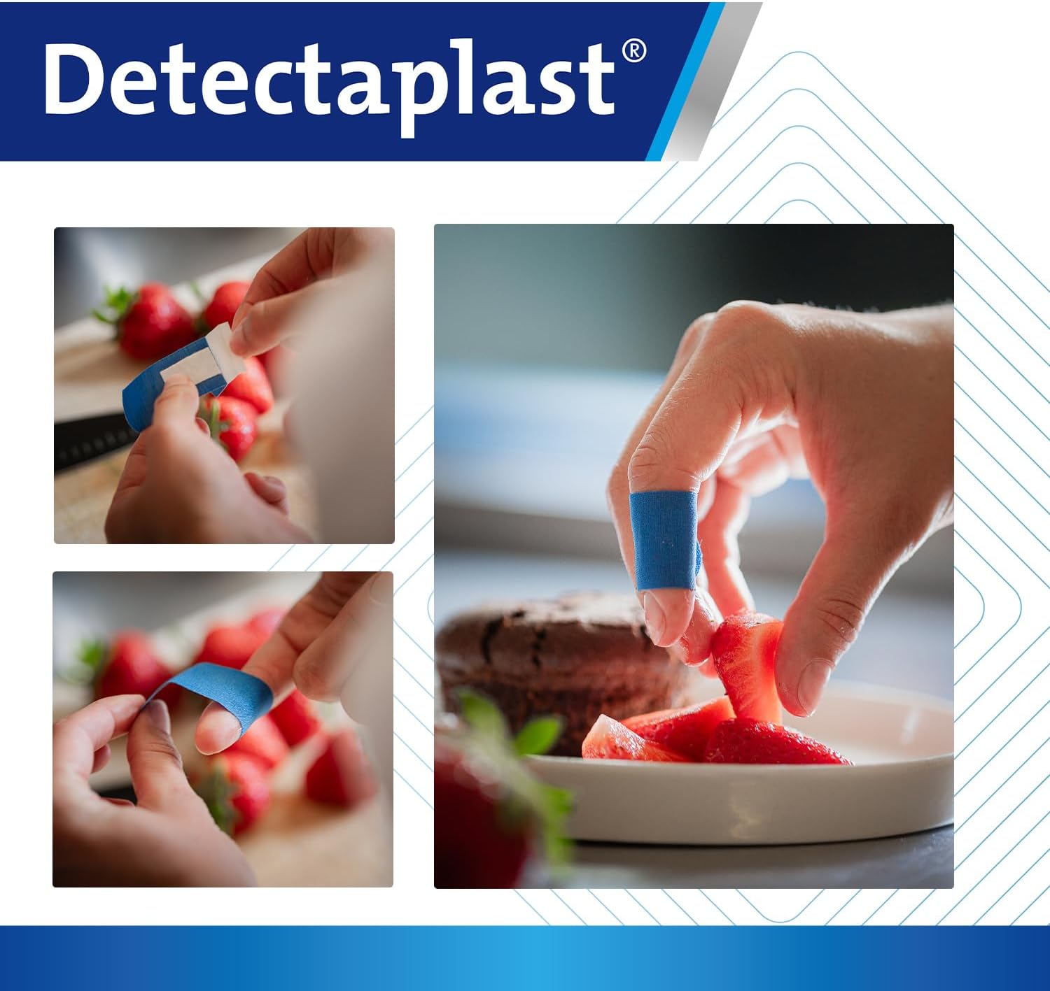 Detectaplast Yesos Azules Elásticos, Metales Detectables y Flexibles, Kit de Primeros Auxilios para Catering en Ambientes de Manipulación de