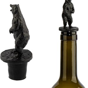 SFdizayn Tapón para botella de vino, corcho de acero inoxidable, accesorio de regalo para amantes del vino, tapón de vino reutilizable con oso SFdizayn Tapón para botella de vino, corcho de acero inoxidable, accesorio de regalo para amantes del vino, tapón de vino reutilizable con oso