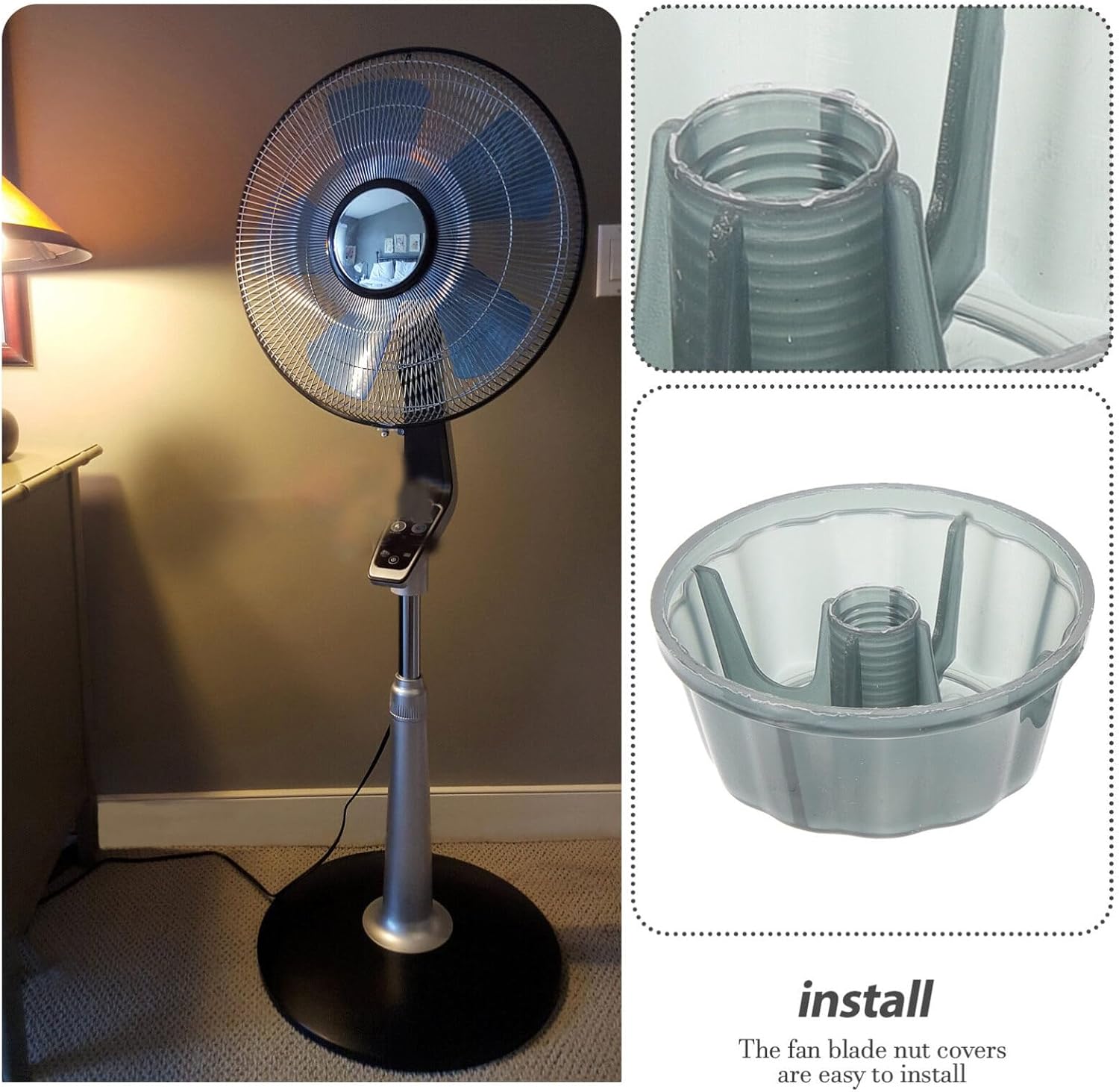 Angoily 5 piezas de cubiertas de tuerca de ventilador de plástico cubierta de tuerca de ventilador de mesa de repuesto para mesa de pie pedestal