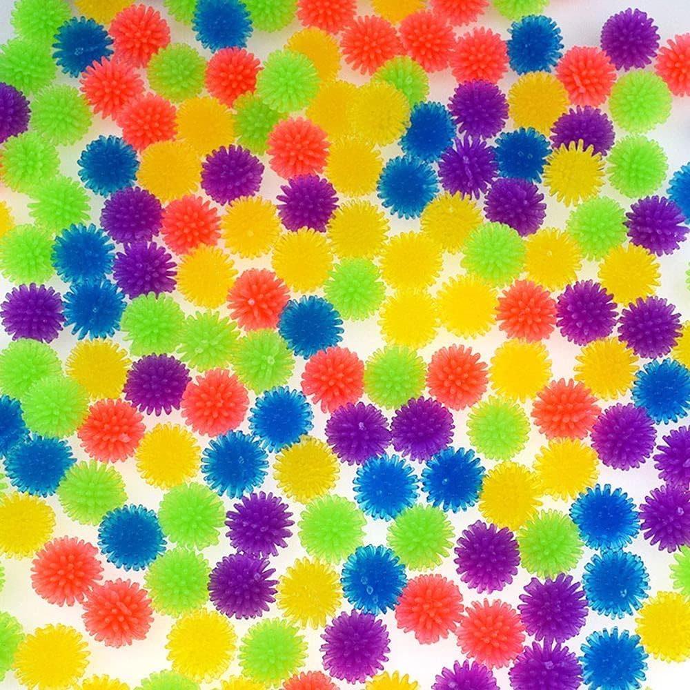10 mini bolas de seto multicolor para puercoespín, bolas sensoriales suaves, alivio del estrés, divertidos recuerdos de fiesta de cumpleaños