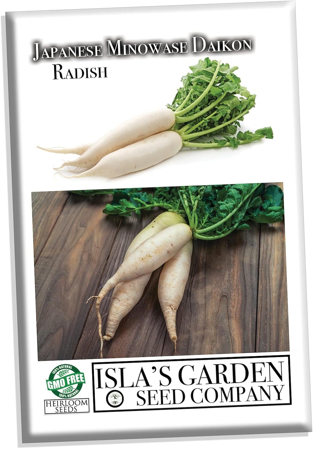 Semillas de rábano japonés Minowase Daikon para plantar, más de 100 semillas tradicionales por paquete, semillas de jardín de Isla (semillas de