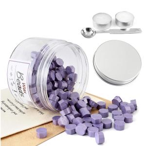 Yoption – Cuentas de cera de sellado Wistaria, 210 cuentas octágonas con velas y cuchara de fusión para sello de cera Yoption – Cuentas de cera de sellado Wistaria, 210 cuentas octágonas con velas y cuchara de fusión para sello de cera