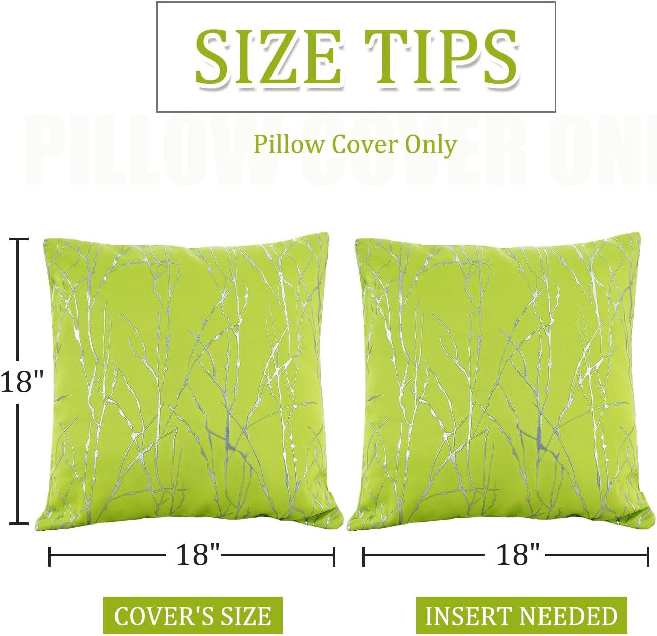 Juego de 2 fundas de cojín decorativas de color verde lima, paquete de 2 diseños de patrón de impresión ondulada, mezcla y combina para la