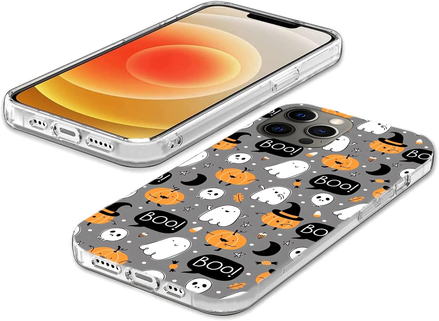 Bonita funda de teléfono fantasma de Halloween compatible con iPhone 14 Pro Max Witchy Pumpkin Halloween Boo funda para iPhone 14 Pro Max para