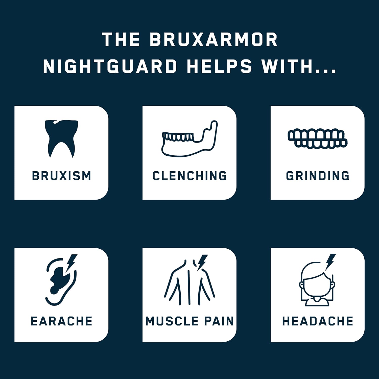 BruxArmor – Protector bucal Bruxism para alivio del bruxismo y alivio de molienda, protector nocturno Brux profesional de ajuste personalizado,