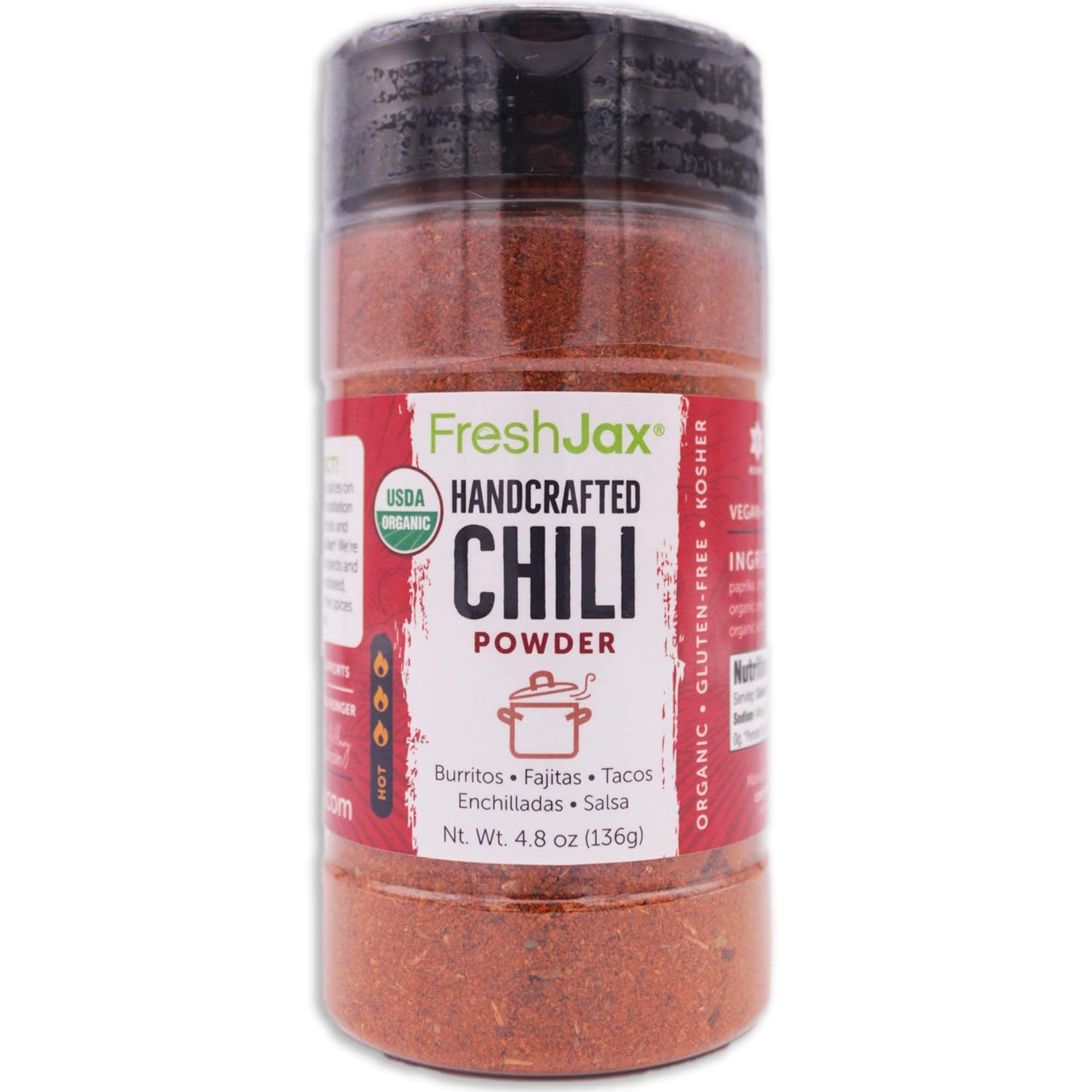 FreshJax Especias orgánicas  Paquete de chile muy picante  2 botellas grandes de especias y condimentos