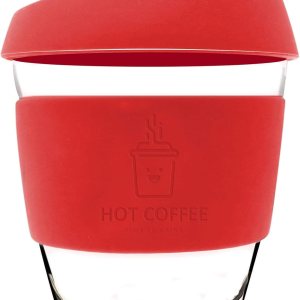 Taza de café reutilizable con tapa a prueba de fugas y funda antideslizante, apta para lavavajillas y microondas Taza de café reutilizable con tapa a prueba de fugas y funda antideslizante, apta para lavavajillas y microondas