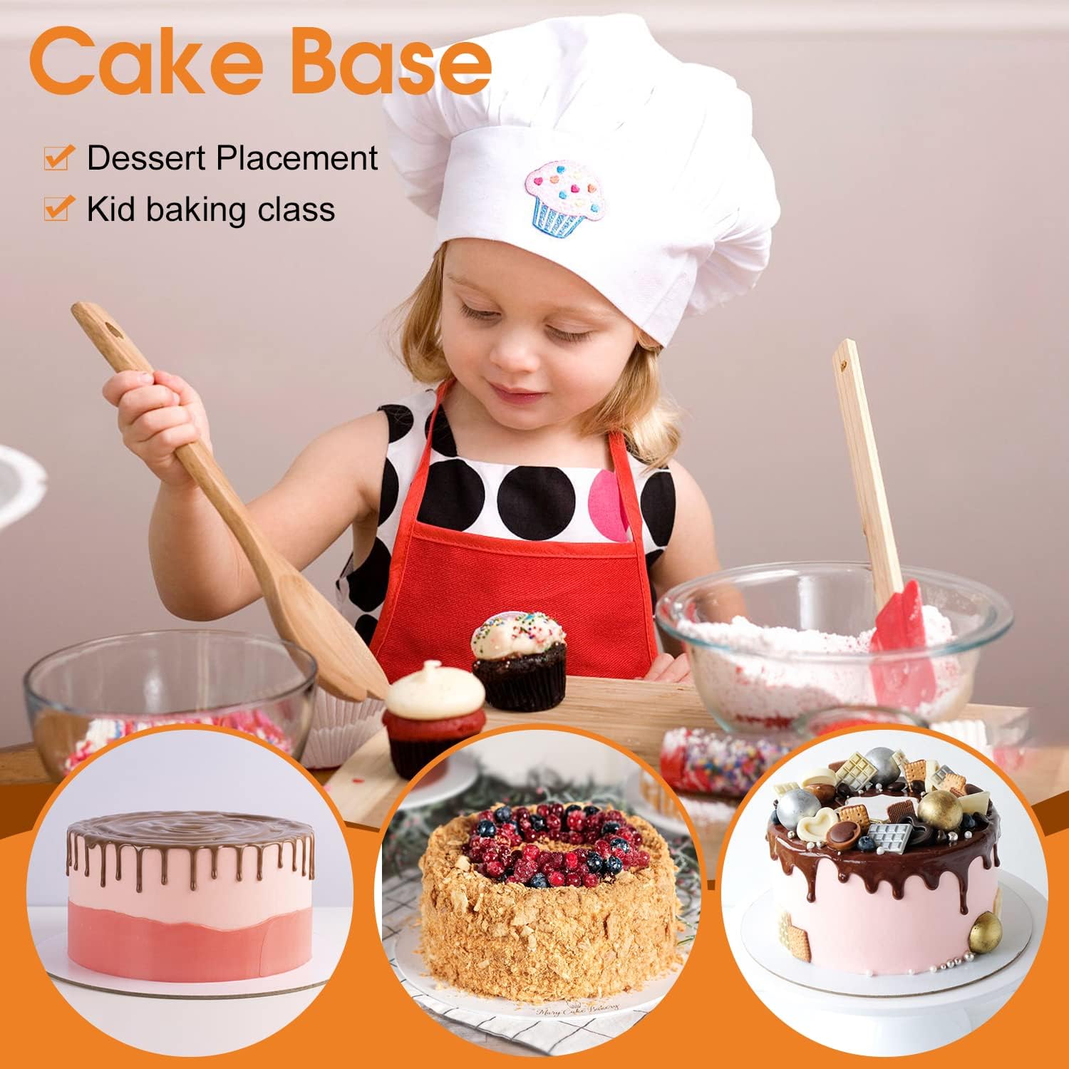 Paquete de 25 tableros redondos para pasteles de 10 pulgadas, redondos de cartón de grado alimenticio para mostrar pasteles, pan, postres (delgado y
