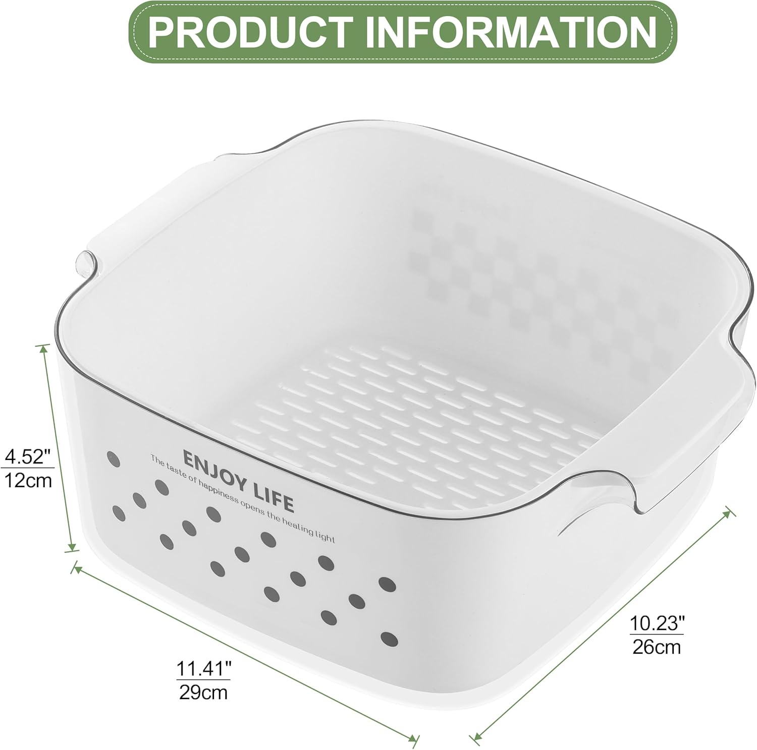 HNNJCK Juego de coladores de cocina de 8.2 cuartos de galón, cesta de lavado de frutas y verduras, coladores de frutas 2 en 1, colador grande de
