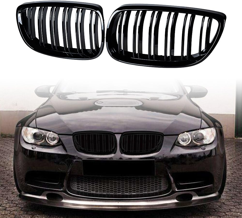 CORP – 2 fundas para parrilla de riñón para capó delantero izquierdo y derecho, compatible con 3-Series 07-10 E92 Coupé E93 Convertible 08-13 M3 2DR
