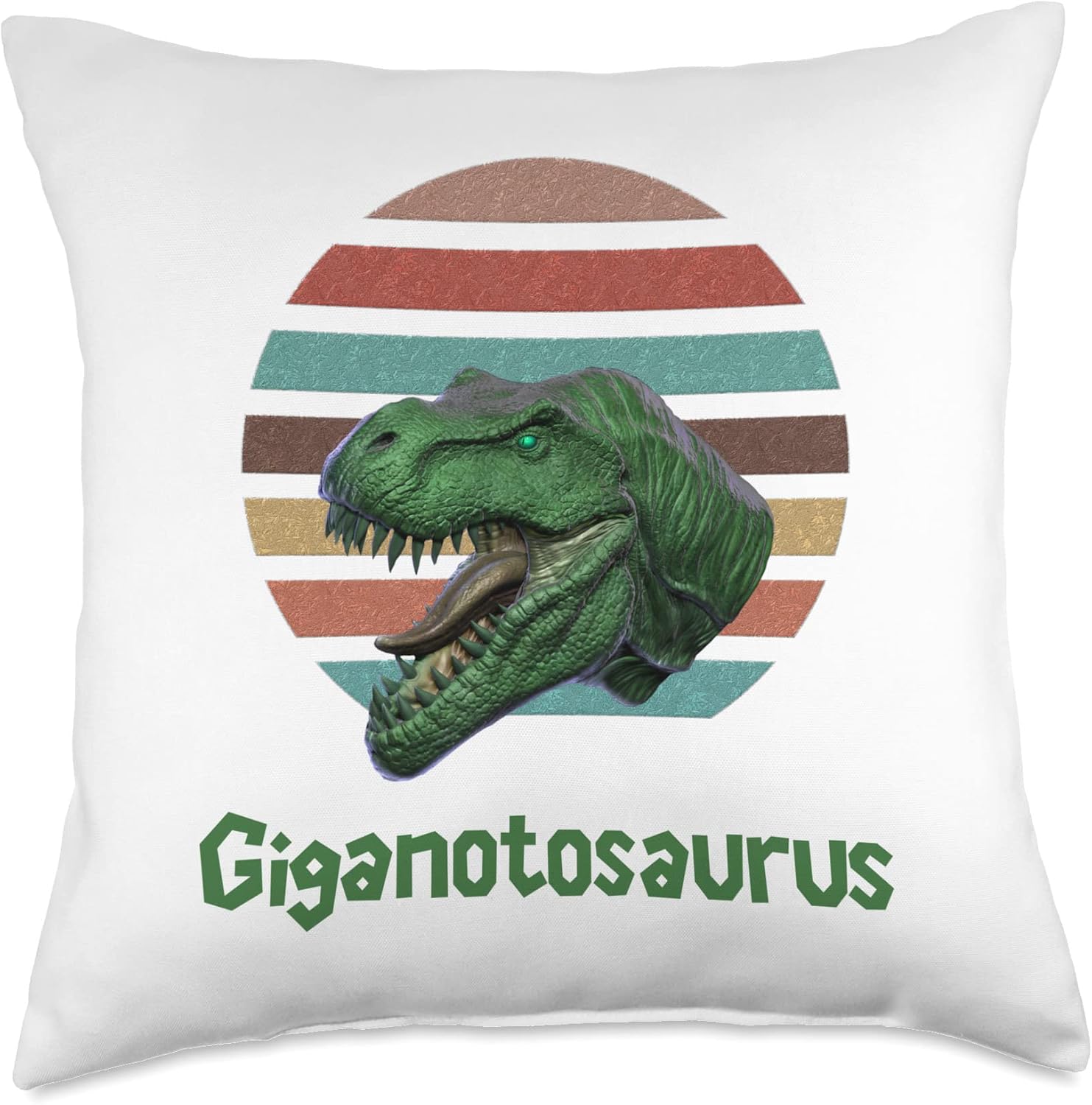 Giganotosaurus Dinosaur Retro Father’s Day 2023 Giganotosaurus Retro T rex Prehistoric Dinosaur Father’s Day Throw Pillow, 18×18, Multicolor