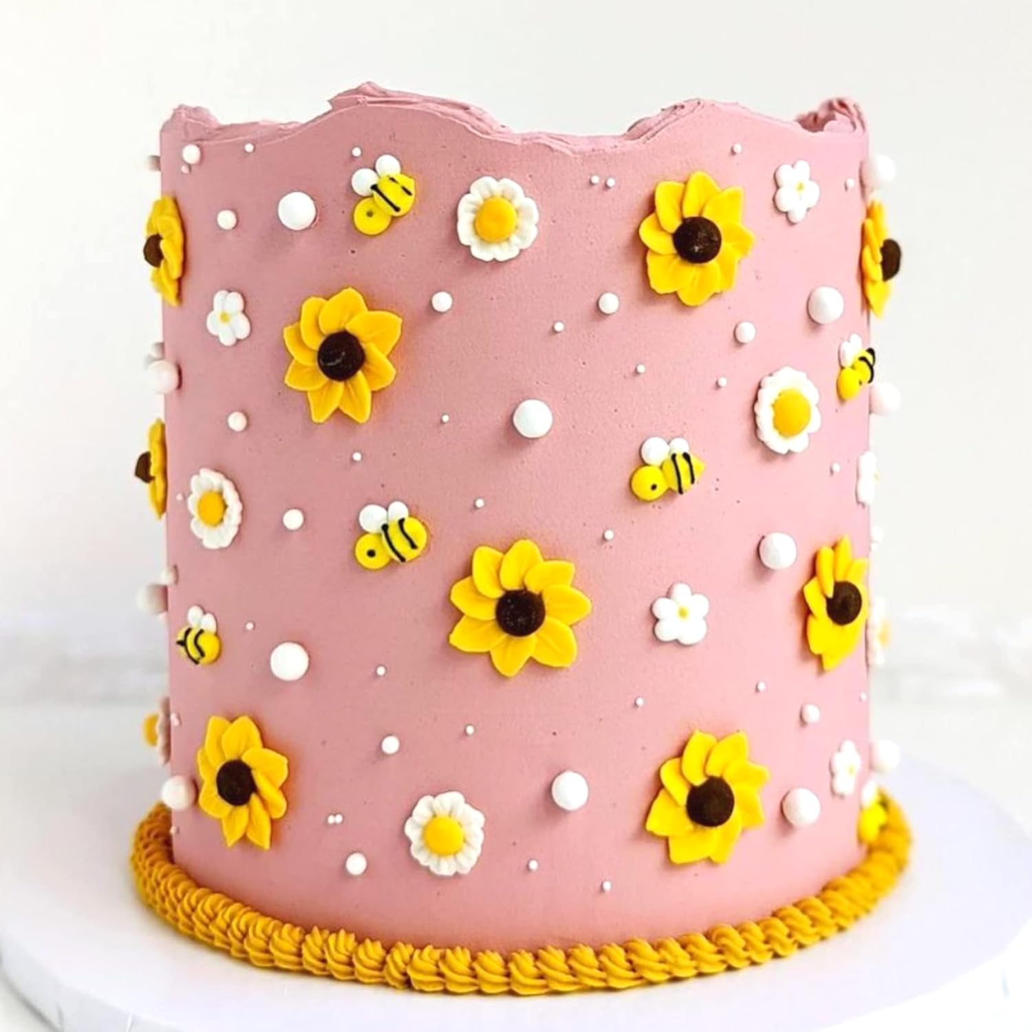 16 abejas y margaritas glaseadas  Mini abejas glaseadas  Margaritas comestibles  Flores de glaseado  Gránulos de abeja  Gránulos personalizados