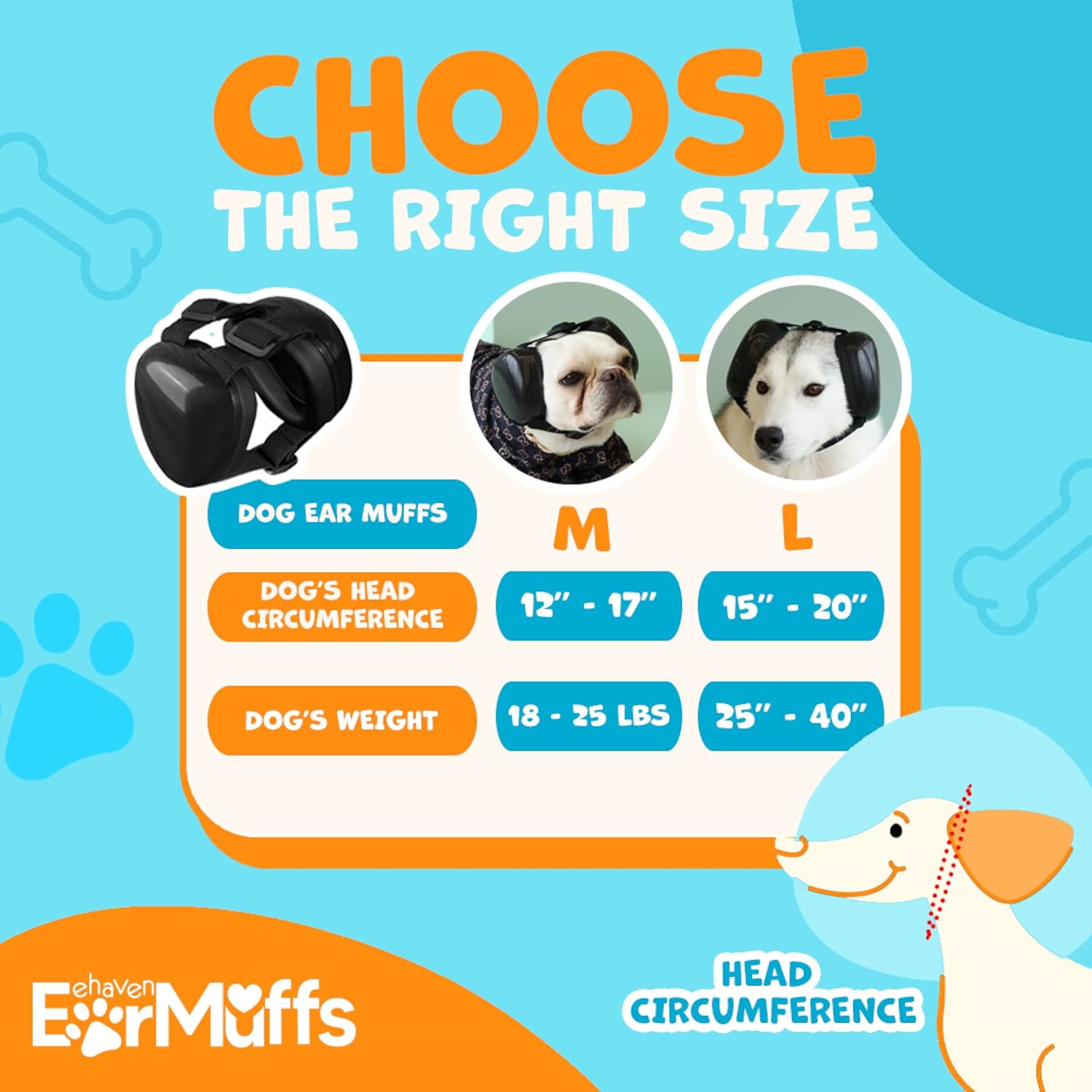 Orejeras para perros para protección contra el ruido y cuello calmante, talla M, son demasiado grandes para chiguaguas, ansiedad del perro,