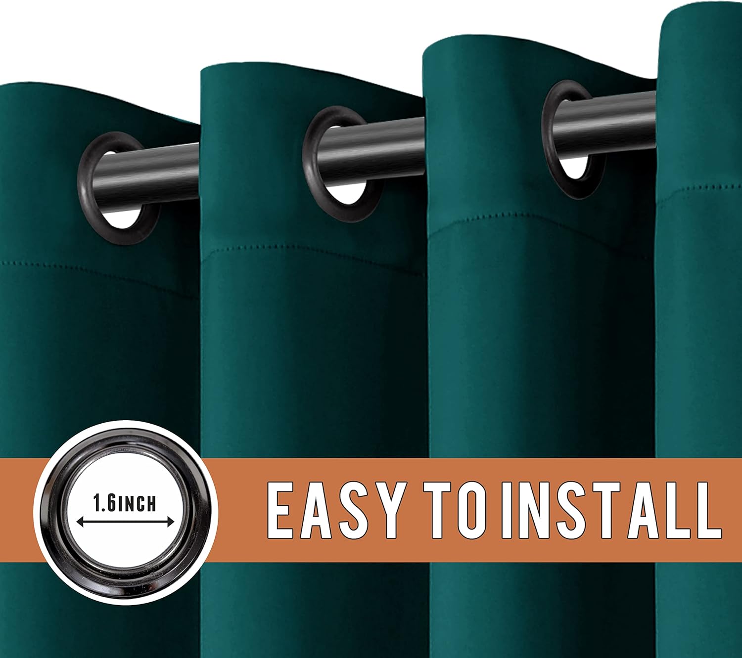 Bonzer – Cortinas opacas con ojales para dormitorio y sala de estar, con aislamiento térmico, reducción de ruido y bloqueo de luz, cortinas
