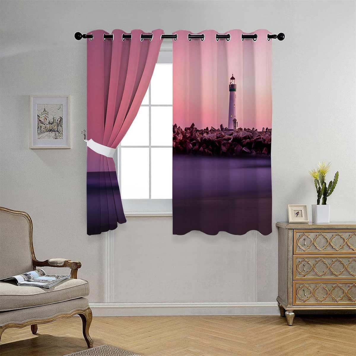 Window Curtains Bedroom Colorful_Scenery Sky Doorway Cover Cortinas para Ventanas De Cuarto 63Inch Width by 80Inch Length,2 Panels