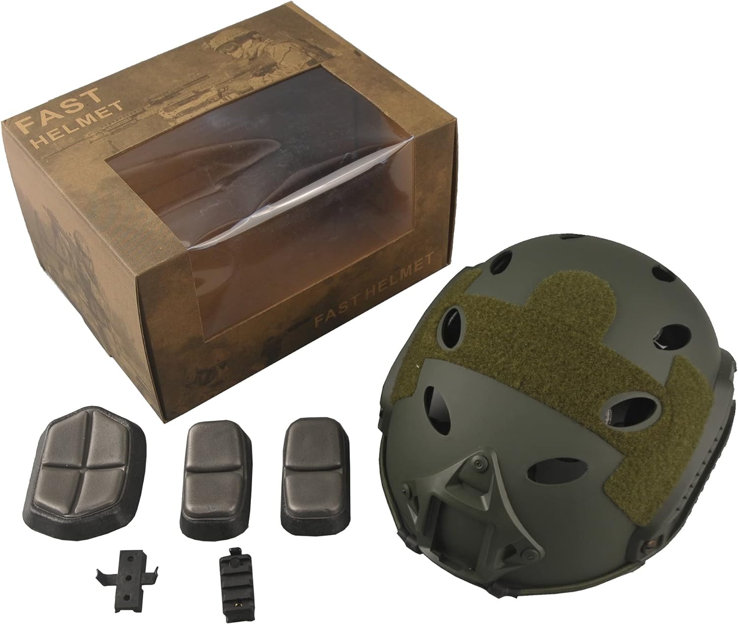 HYOUT Casco de salto de base rápida, estilo PJ Airsoft, casco táctico de los Estados Unidos para paintball, deportes al aire libre, caza, tiro