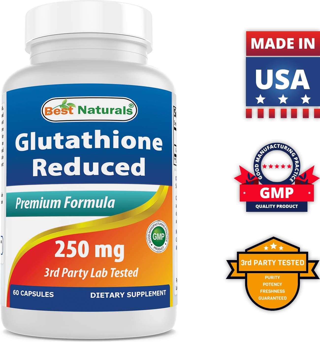 Best Naturals L-Glutatión 250 mg 60 Cápsulas