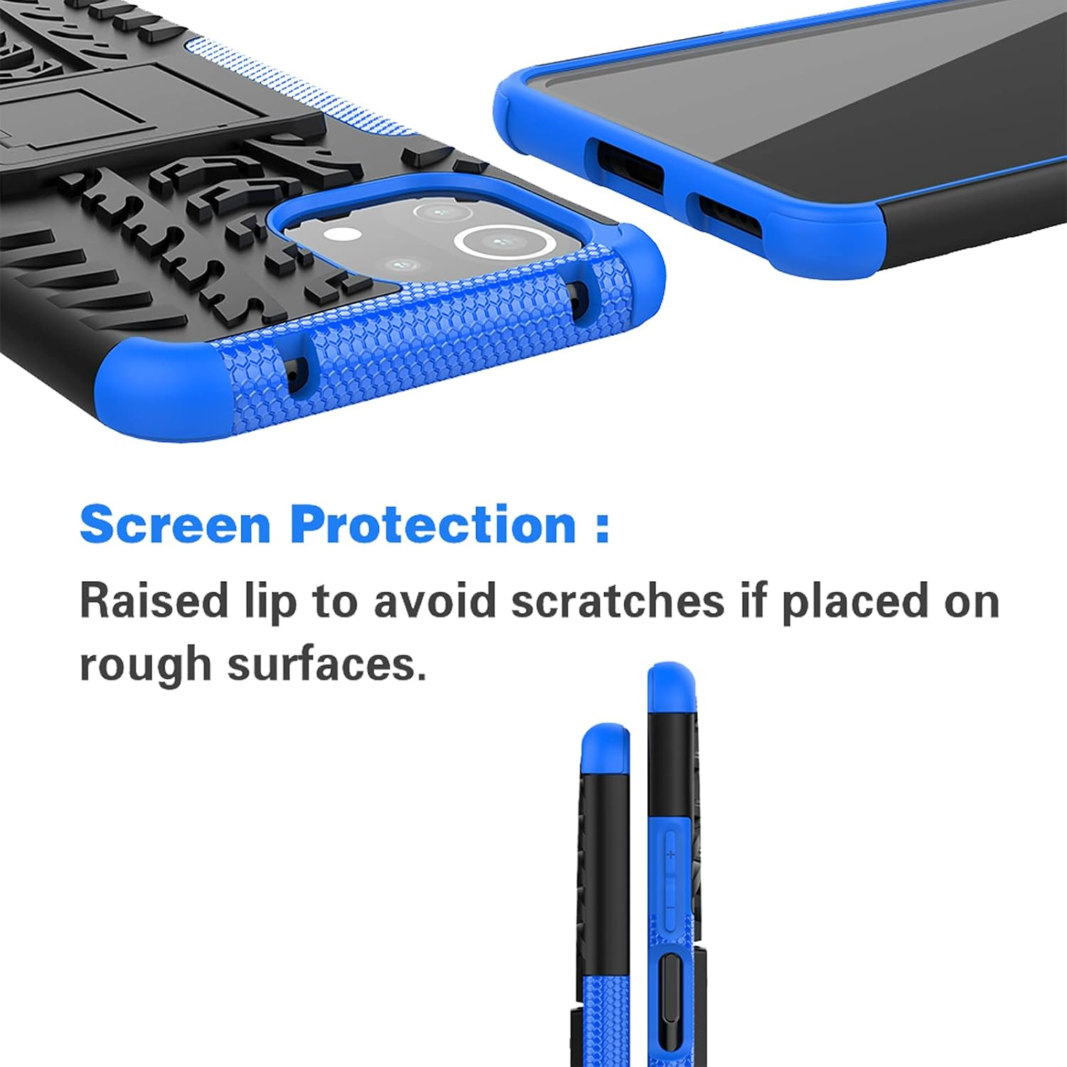 Funda de teléfono para Xiaomi Mi 11 Lite 4G5G con protector de pantalla de vidrio templado y soporte Soporte Soporte Duro Resistente Híbrido