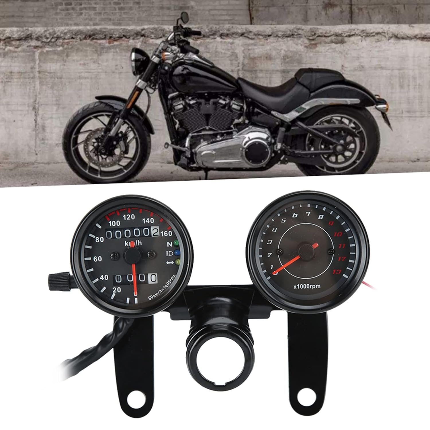 Caballero universal para motocicleta, velocímetro retro, accesorio de instrumento modificado para motocicleta, tacómetro universal, velocímetro de