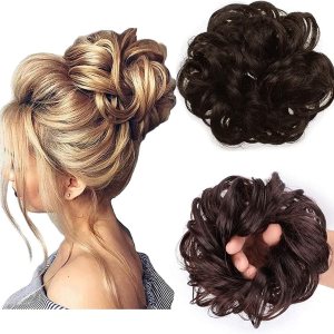 Cabello sintético despeinado, grueso, extensiones para coleta, cabello recogido Cabello sintético despeinado, grueso, extensiones para coleta, cabello recogido