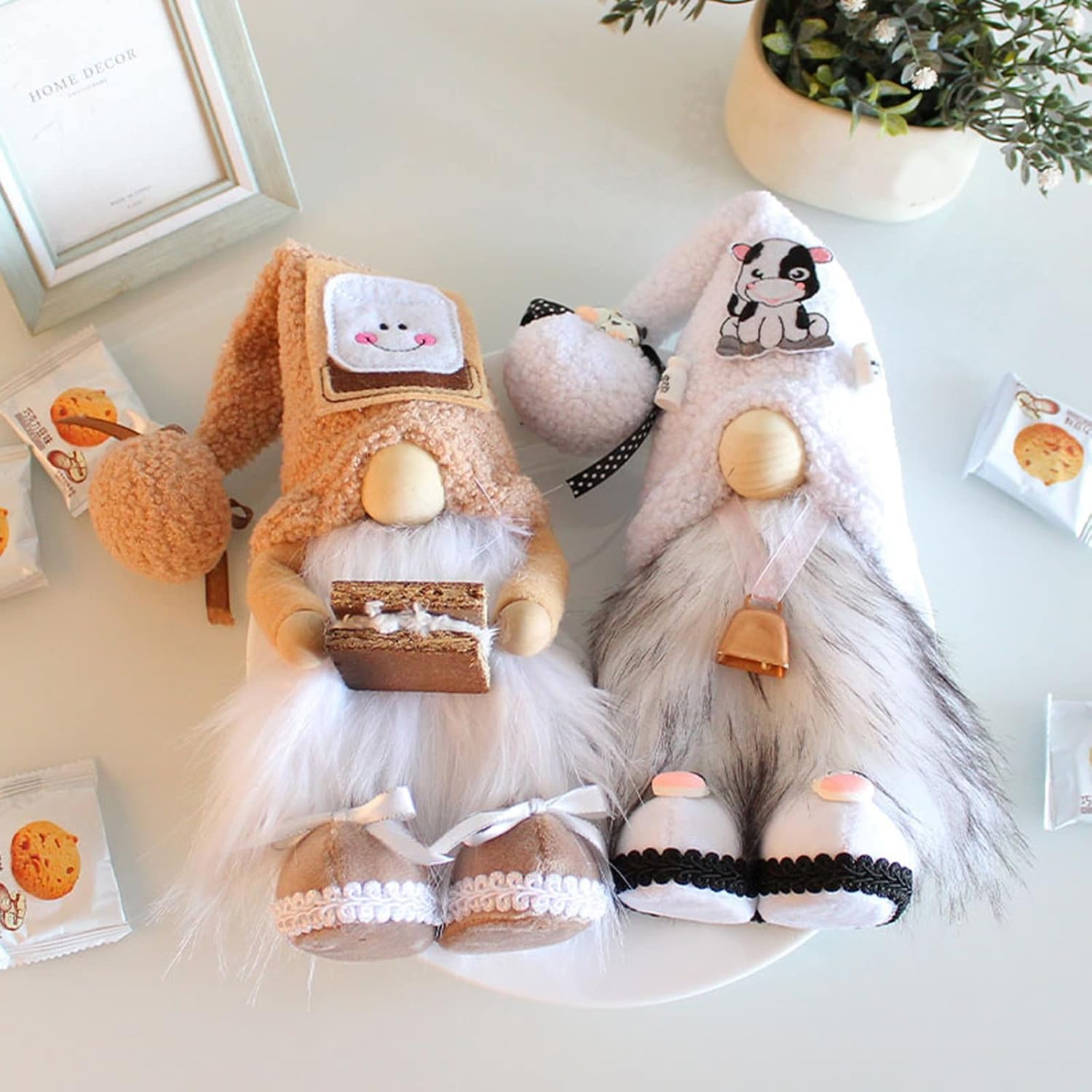 FRAKYEN Muñeca de tela de Papá Noel de Navidad, gnomo, sin rostro, regalo de muñeca de felpa sin rostro, muñeca de pie, muñeca decorativa para el