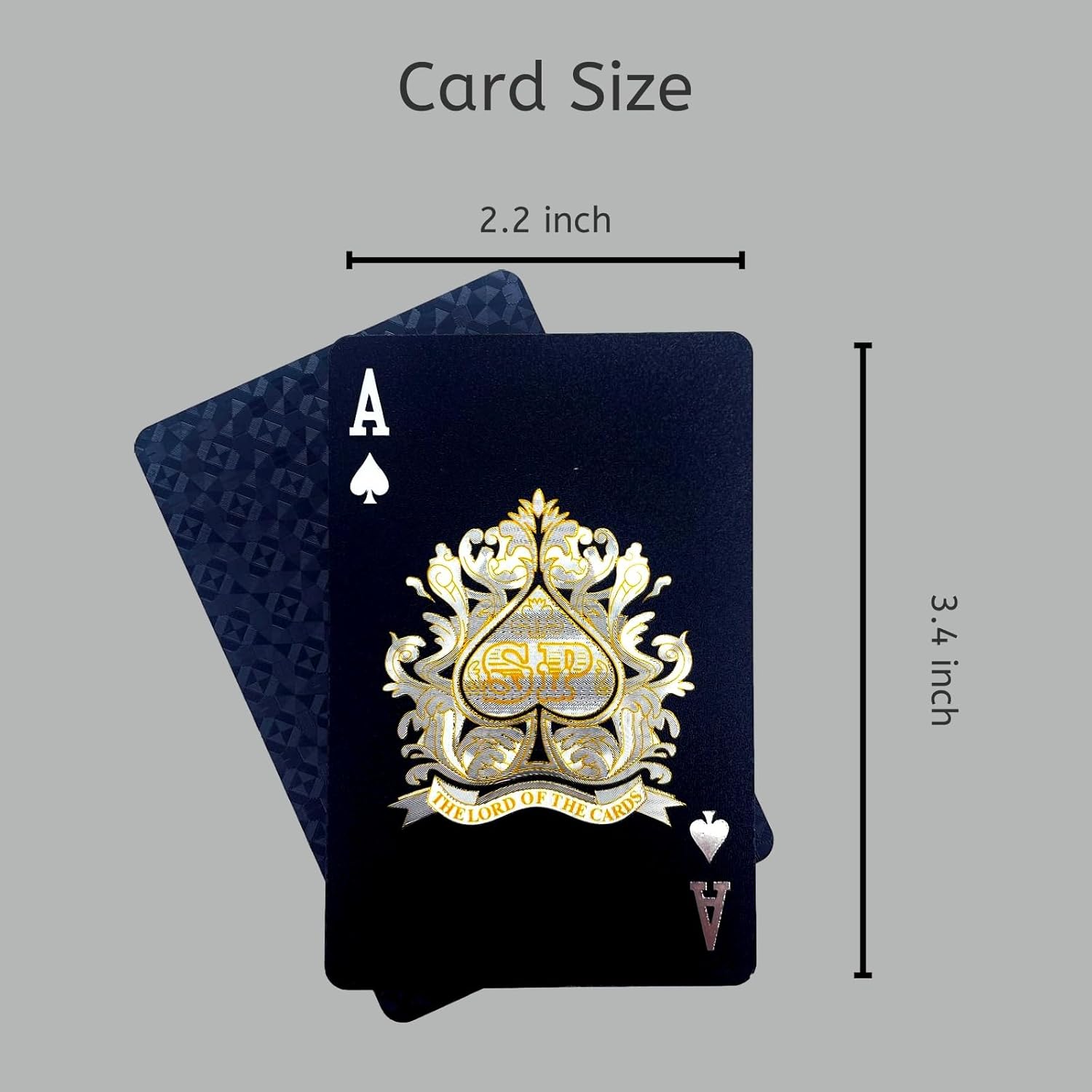 Obokata Waterproof Cards, Black Playing Cards, Deck of Cards, Plastic Waterproof Playing Cards, Poker for Pool Game, Family Party Game, Camping.