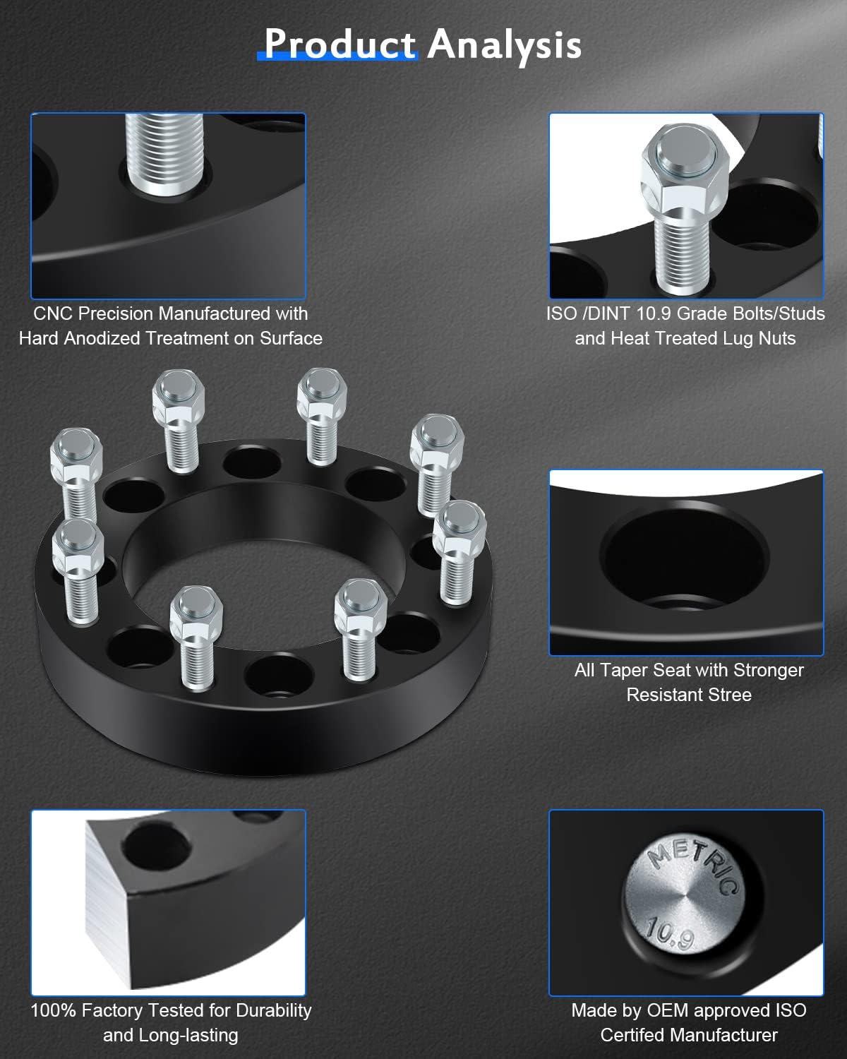 ECCPP 2 adaptadores espaciadores de rueda de 8 lengüetas de 1.5 pulgadas de 8 x 6.5 a 8 x 180 para Silverado 1500 HD Silverado 2500HD 3500HD para