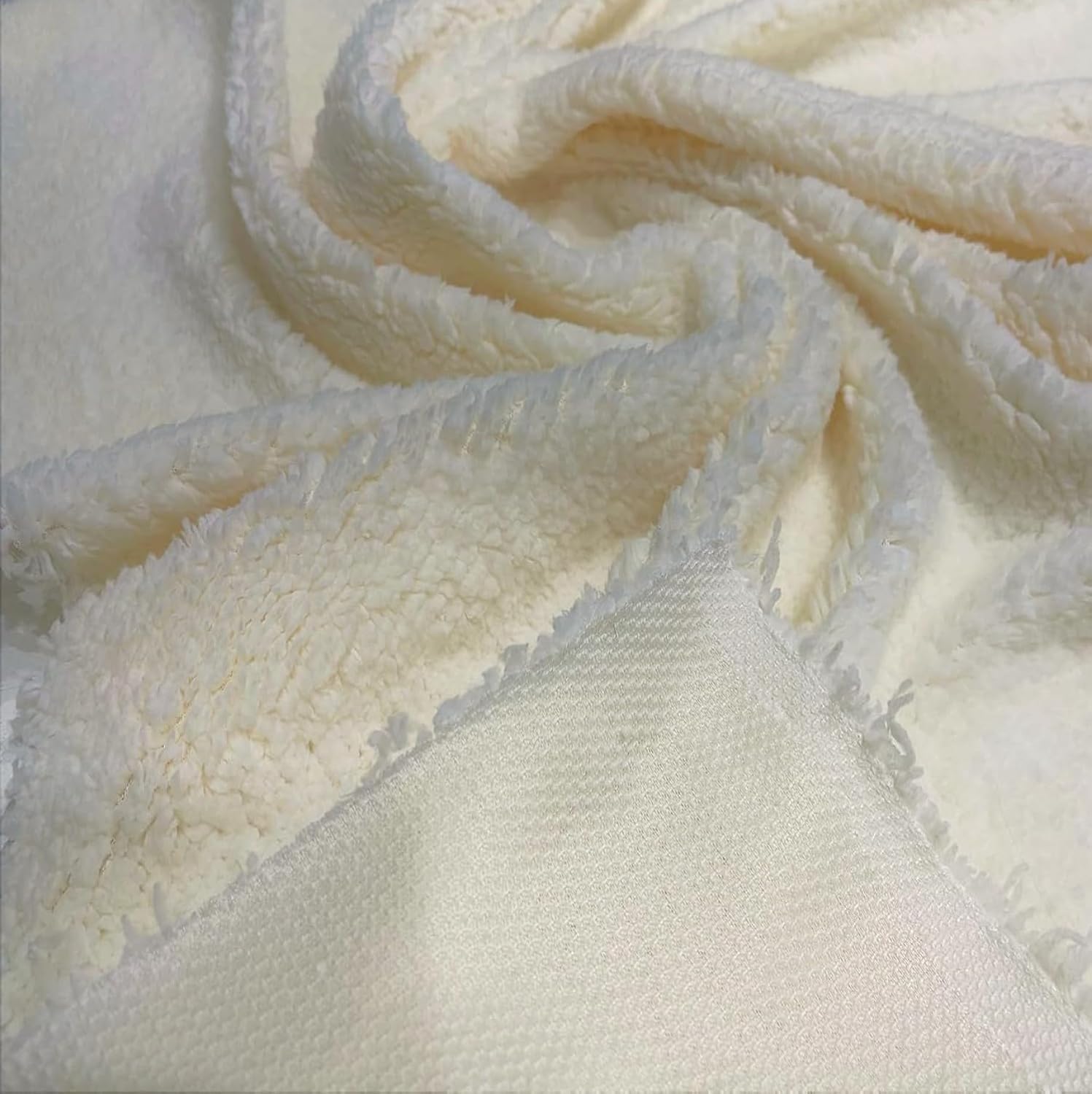 DAVID TEXTILES The Yard Multi – Tela polar de felpa blanca sólida de 60 pulgadas