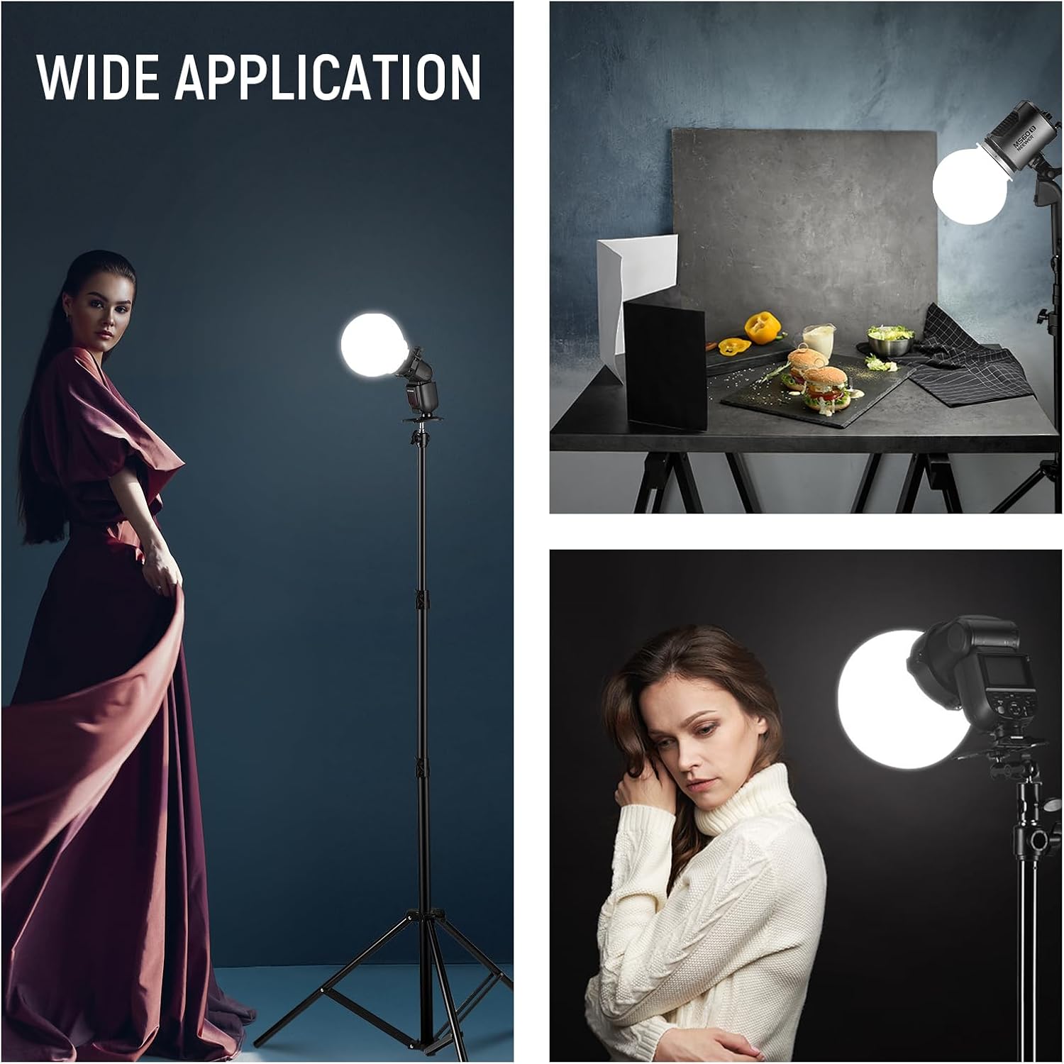 NEEWER CRS6 Softbox Diffusion Dome con 3 anillos adaptadores, compatible con Godox V1 NEEWER Z1 Z2 Flash de cabeza redonda y Speedlite Square Z760 y