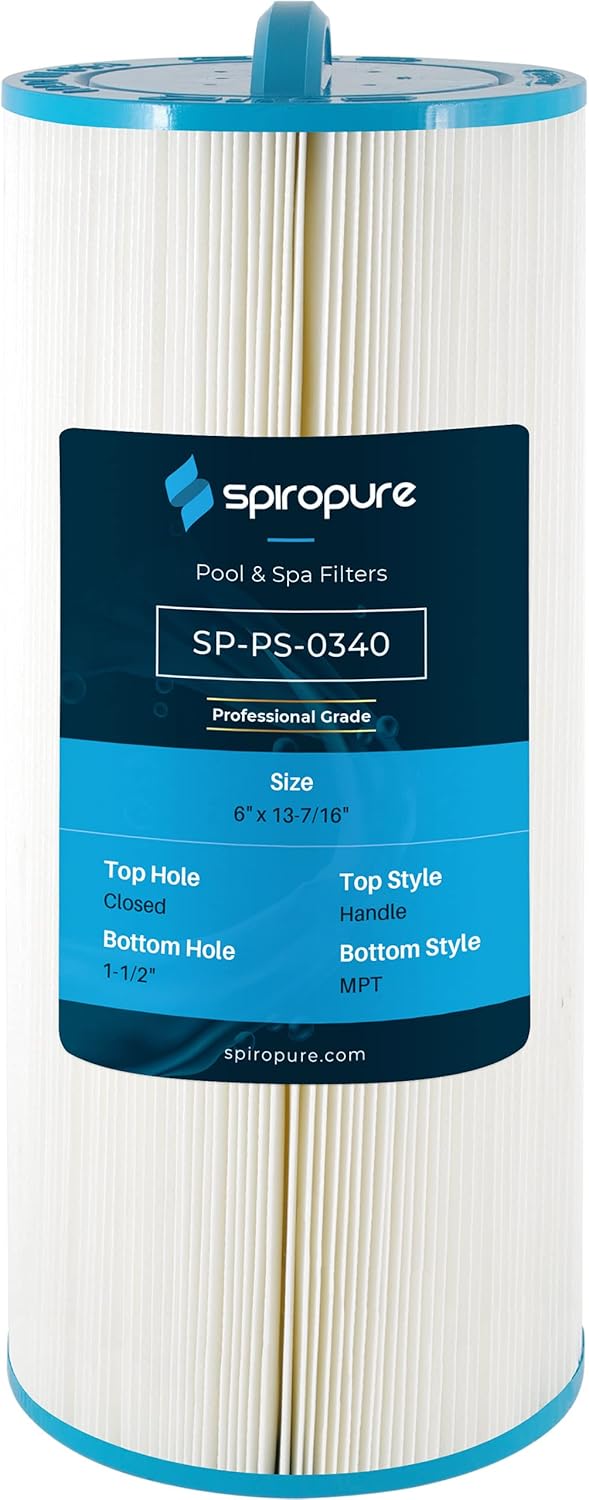 SpiroPure Reemplazo para Pleatco PTL50W-SV-P4 Unicel 6CH-50 Filbur FC-0340 Cartucho de repuesto para filtro de piscina de spa de bañera de