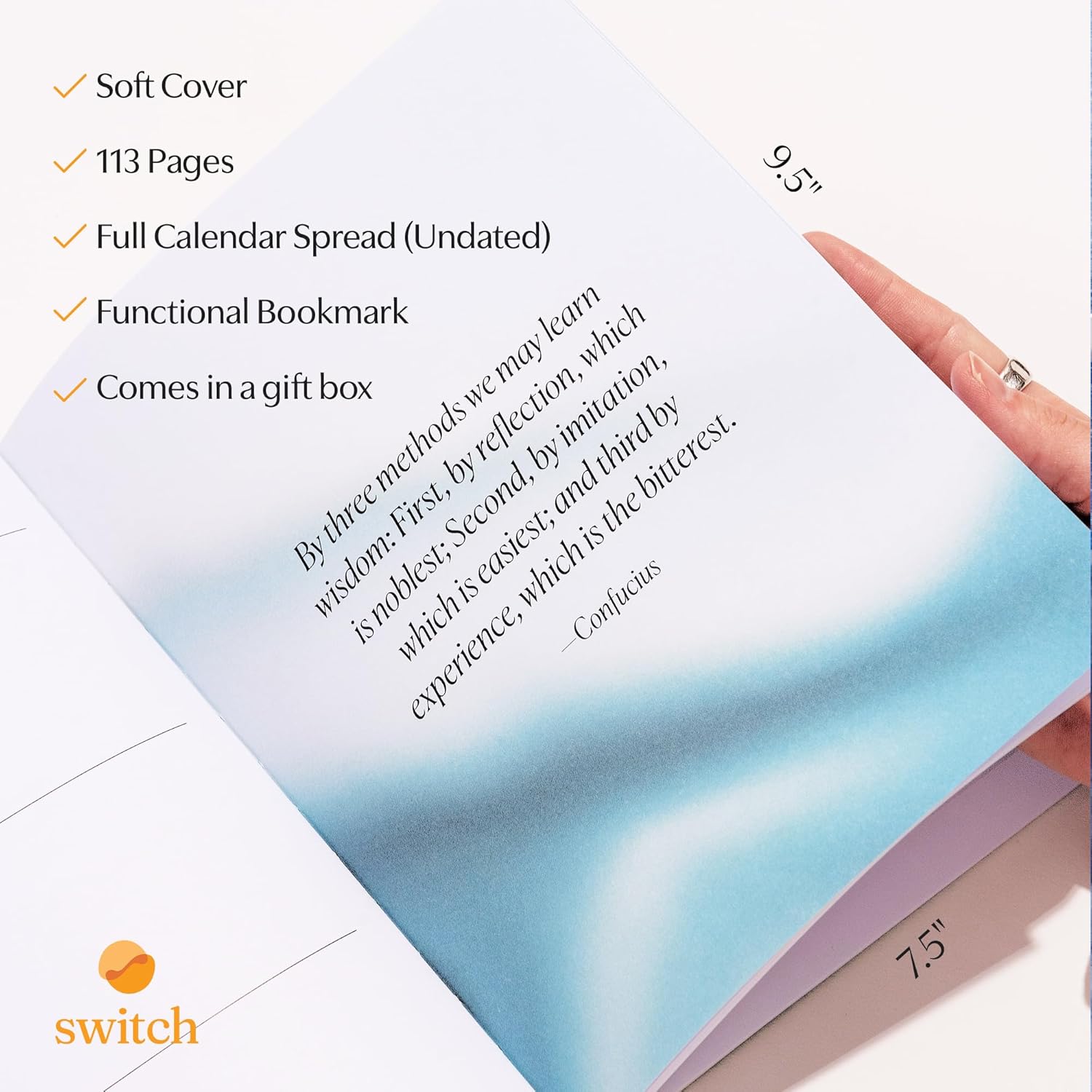 Switch Research Calm Planner – Planificador de objetivos sin fecha desarrollado por psicólogos, planificador de cuidado personal de 31 días con