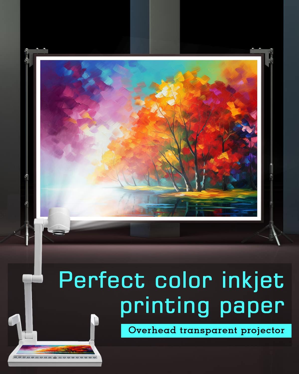 Transparency Sheets Papel transparente, 45 hojas de película transparente de inyección de tinta para impresora de inyección de tinta (100%