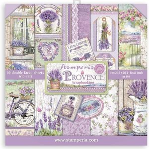 STAMPERIA INTER, KFT PAD de papel 8X8 10PK, Provenza, 10 diseños1 cada uno STAMPERIA INTER, KFT PAD de papel 8X8 10PK, Provenza, 10 diseños1 cada uno