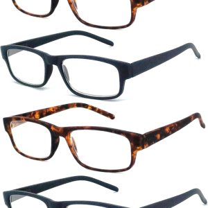 Paquete de 4 lentes de lectura para computadora con acabado mate para hombre, bloqueo de luz azul, resistentes a los arañazos (clásico mate, 0.0) Paquete de 4 lentes de lectura para computadora con acabado mate para hombre, bloqueo de luz azul, resistentes a los arañazos (clásico mate, 0.0)