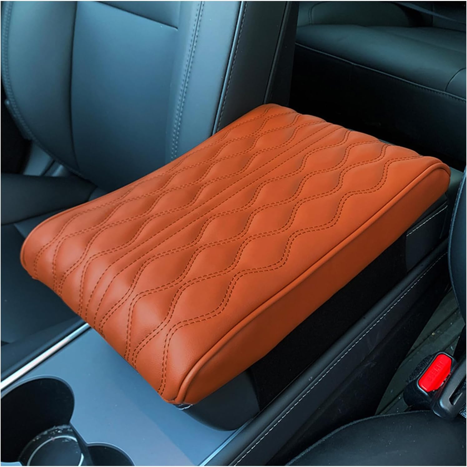 Cojín para consola central de automóvil, de cuero de espuma viscoelástica, para reposabrazos de automóvil, funda universal impermeable para las